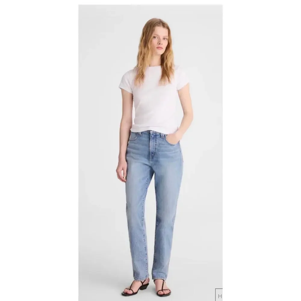 Madewell Perfect Vintage Straight Jeans High Rise Light Wash Size 25 NWOT